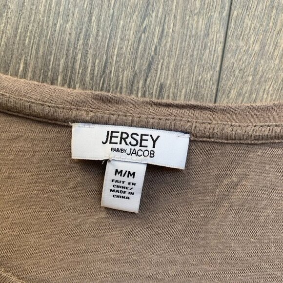 Jacob Jersey Women's Top Draped Neck Y2k 2000s 90s Taupe beige Size Medium - Picture 5 of 11